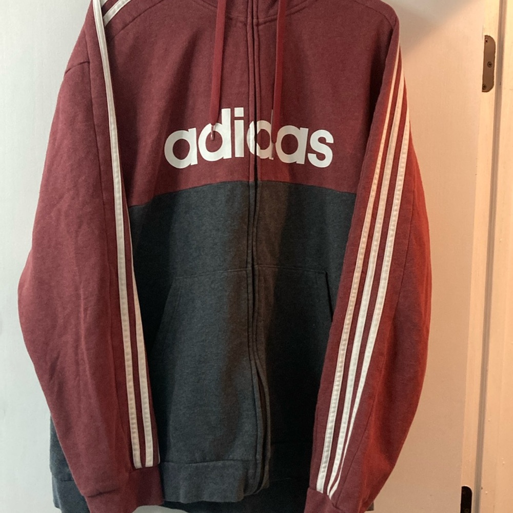 Adidas red and great track suit hoodie
